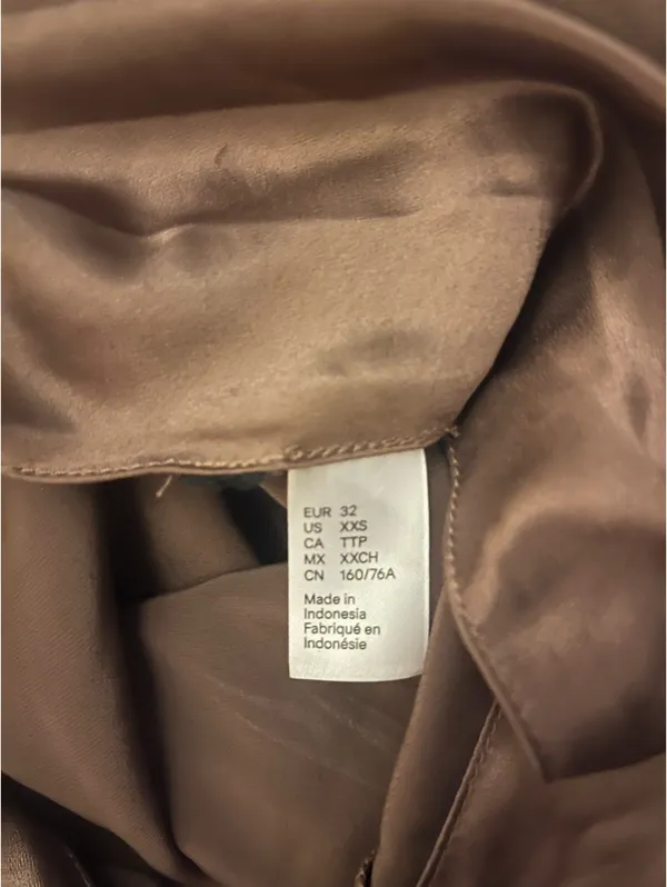 Satin dress Brown Size XXS - Image 3