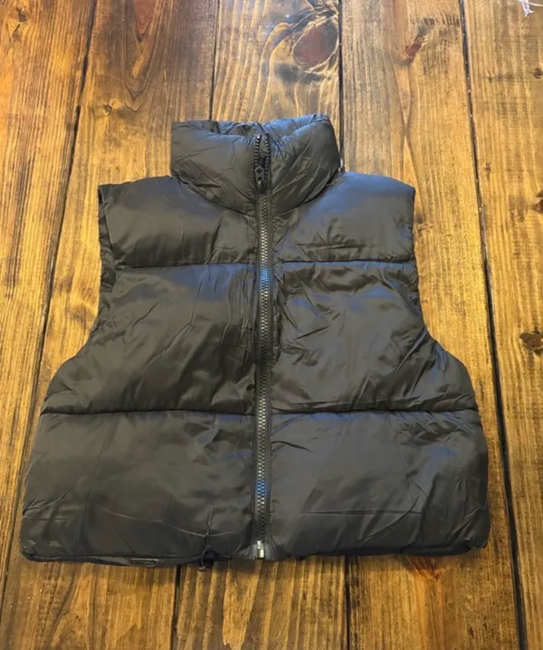 Black Puffer Vest Size L - Image 2