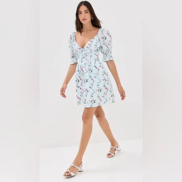 SOLD OUT Hill House Home The Ophelia Mini Dress in Pond Floral Size XS - Image 2