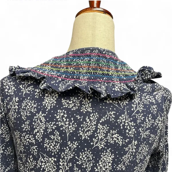 Boden Womens Navy Smocked Detail Jersey Tie Waist Cottagecore Dress Size 8R‎ - Image 6
