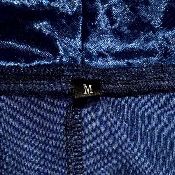 Duster Cardigan Crushed Velvet Y2K 90s Whimsigoth Witchy Grunge Open Blue Medium - Image 3