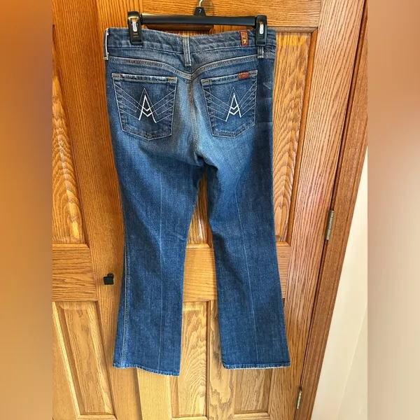 7 For All Mankind Jeans “A” Pocket Size 30 x 32 Stretch Flare Bootcut - Image 4