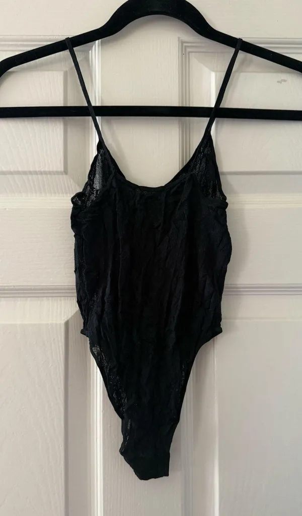Sheer Black Lace Bodysuit - Image 4