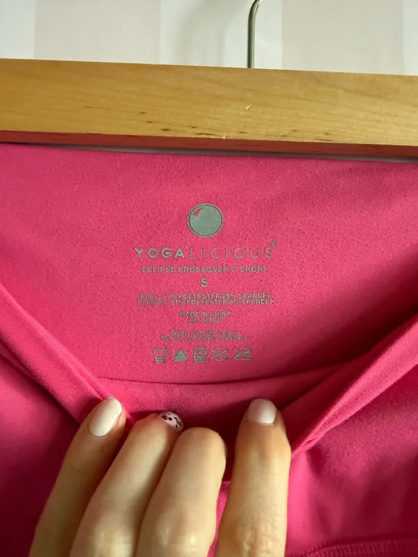 Yogalicious Hot Pink High-Waist Bike Shorts - Image 2
