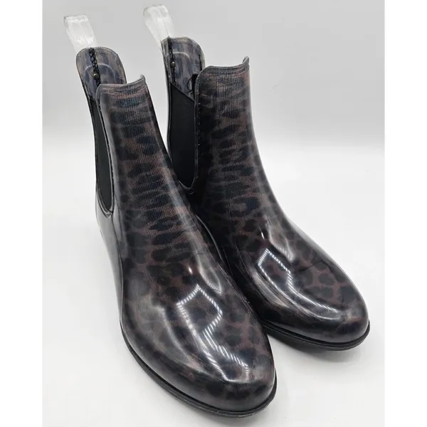 Sam Edelman Tinsley Rain Boots Size 7 Leopard Print Rubber Almond Toe - Image 2