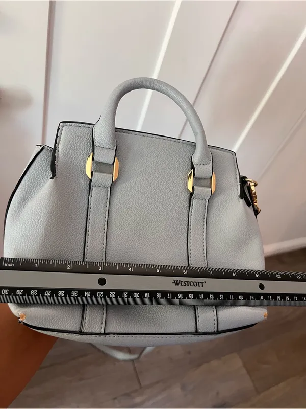 Steve Madden Grey Satchel with Yellow Scarf Accent - Image 5