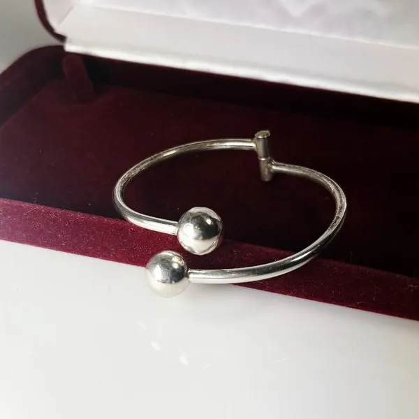 Sterling Silver Hinged Mexico Ball Bracelet - Image 3