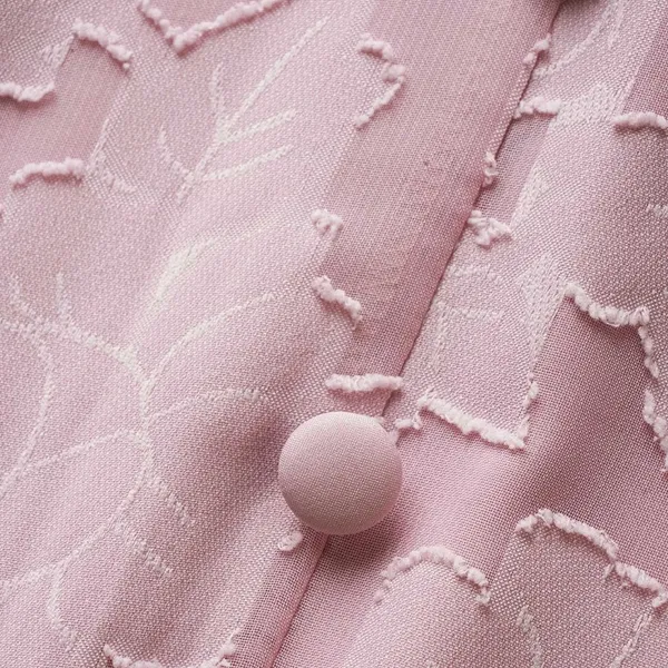 Bloomchic Solid Textured Lantern Sleeve Button Detail Dress - Image 5