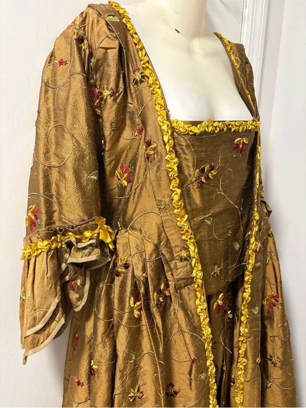 Gold rococo 18th century dress Size L - Image 2