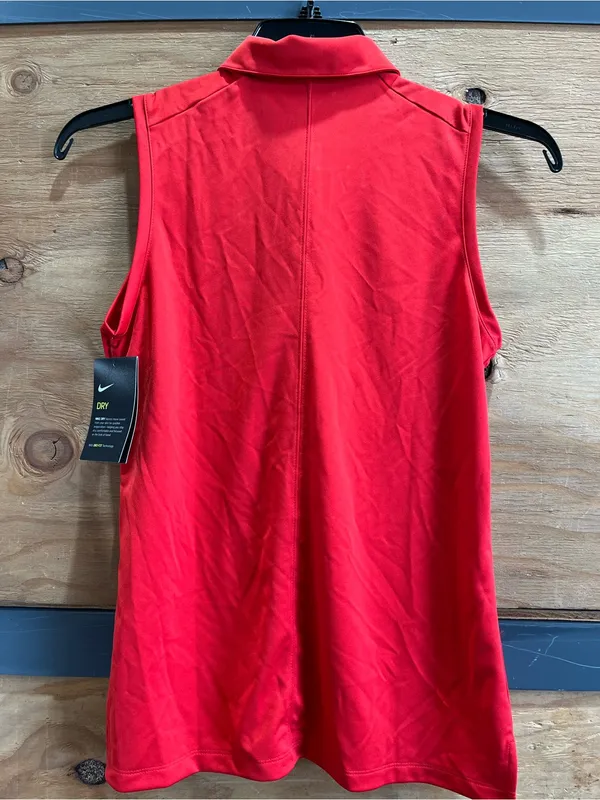 Nike Golf Women’s Red Sleeveless Dri-FIT Polo Top - Image 2