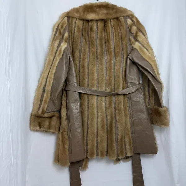 Vintage Max David Furs Genuine Mink Fur With Leather Trim Coat Women's‎ 20x34 - Image 2