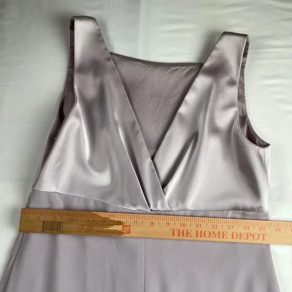 Talbots Petites Lavender Satin Maxi‎ Dress Bridesmaid Formal Evening Size 8 - Image 5