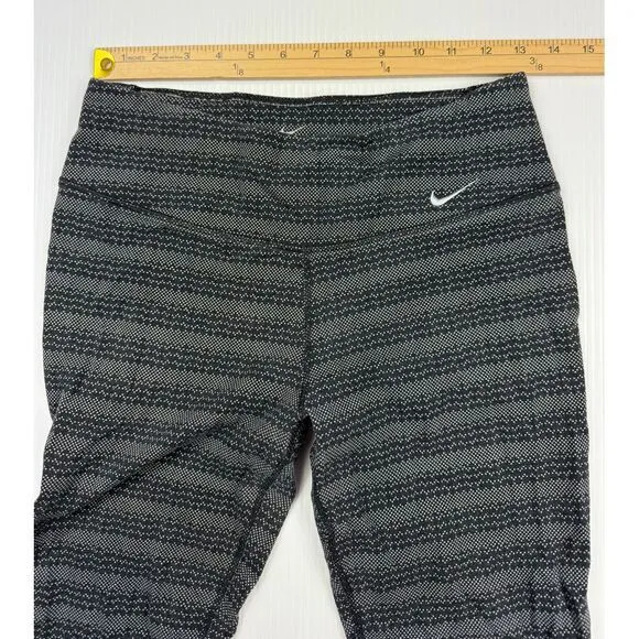 Nike Dri-FIT Geometric‎ Pattern Capri Workout Leggings Athletic Pants Medium - Image 2