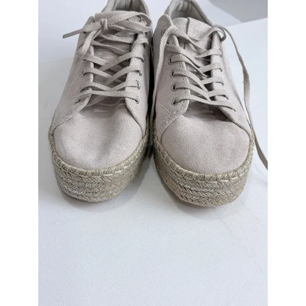 NWT Tretorn Eve 2 Suede Espadrille Platform Sneakers Metallic Beige 9‎ - Image 8