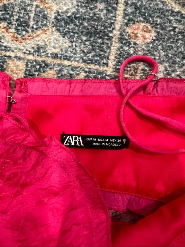 Zara Hot Pink Lace Bralette/Cropped Cami - Image 3