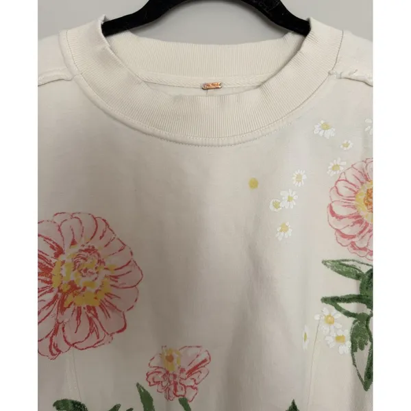 Free People Gaia Sweatshirt Floral Combo Women's Size XS - Image 3