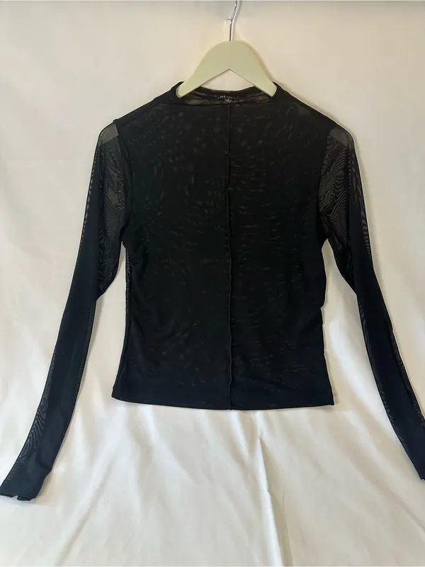 YMI Black Long-Sleeve Mesh Top - Image 2