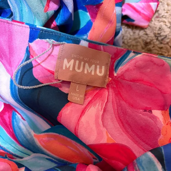 Show Me Your Mumu Eden Midi Dress Hibiscus Punch Tropical Floral - Image 4