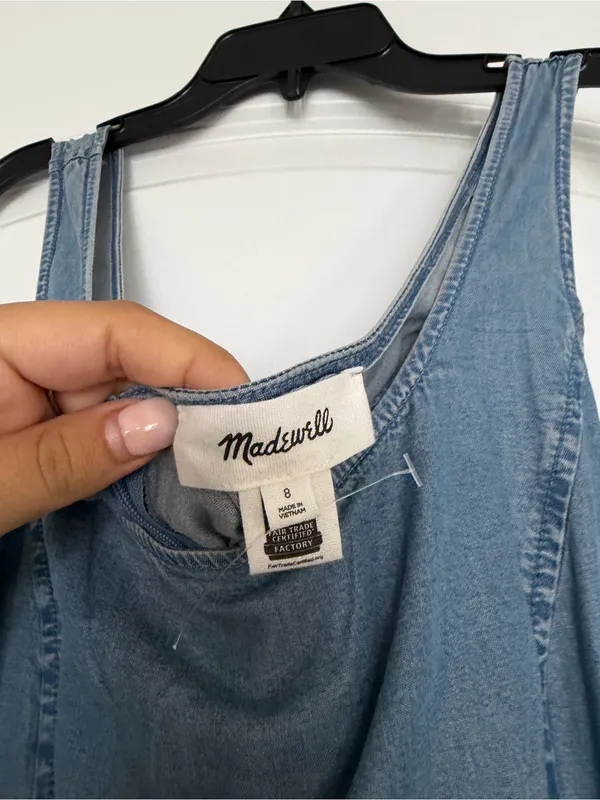 Madewell Fit & Flare Denim Dress - Image 3