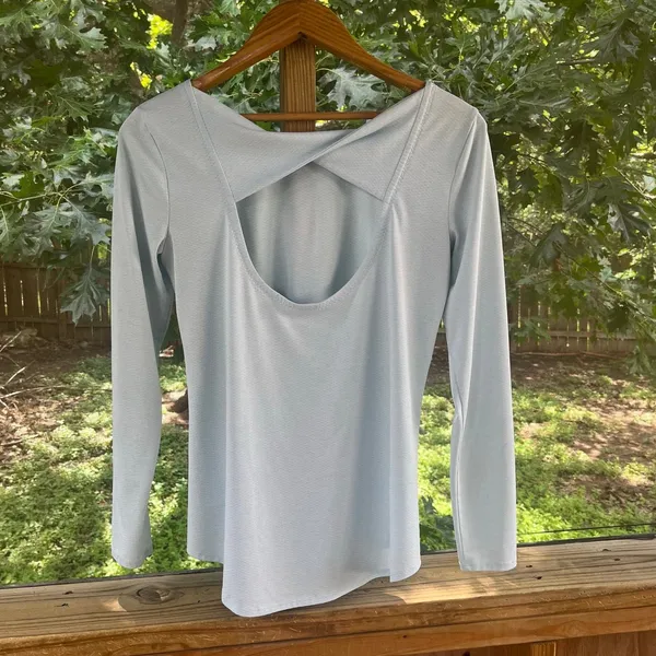 Athleta Women's Jacquard Flexlight Train Top Ethereal Blue Size S - Image 2