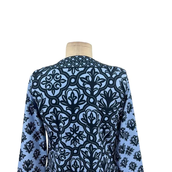Gretchen Scott Split Neck Dress Mosaic‎ Tile Print Blue Size XS - Image 9