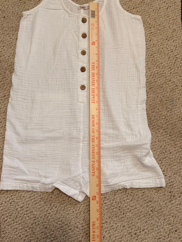 Faherty Dream Cotton Gauze‎ Jamesport Romper White Organic Cotton Size M - Image 7