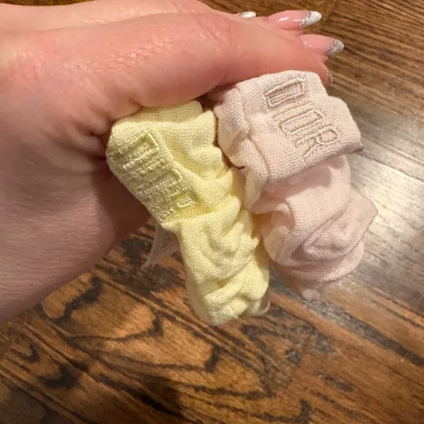 Brand New Dior Beauty Pastel Pink and Yellow Cotton Scrunchies Set of 2 - Image 8