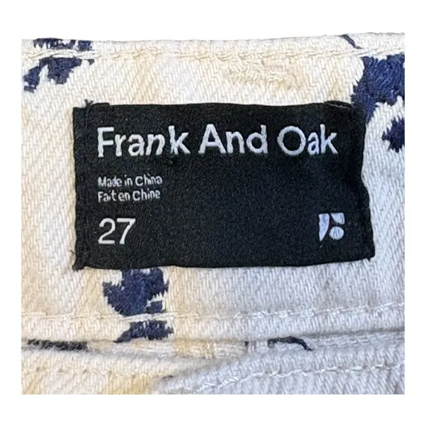 Frank‎ And Oak Linda Balloon Fit Jeans Womens 27 Cream Floral High Rise Tapered - Image 8