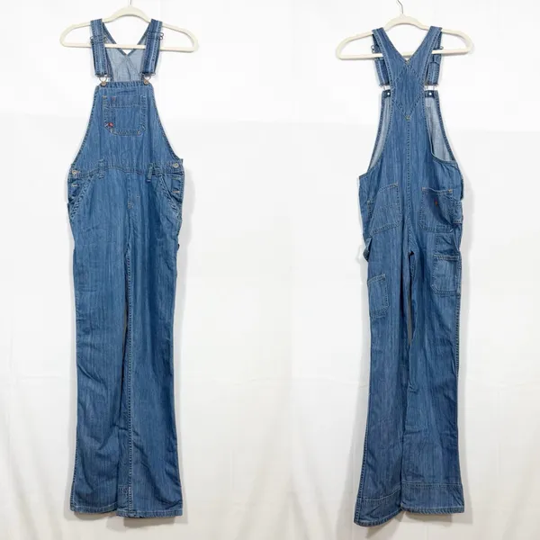 Dickies Heritage Bib Denim Overalls Medium Stone Wash Blue - Image 3