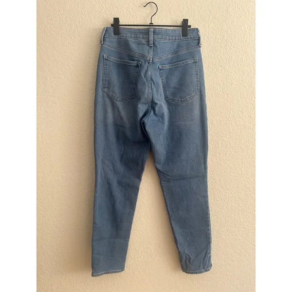 Old Navy OG Straight‎ Jeans 8 Tall High Rise Built-In Warm Medium Wash Denim - Image 2