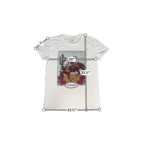 Wrangler Retro Western Rodeo Cowboy Bronco Graphic Boyfriend Fit Tee NWT M - Image 5