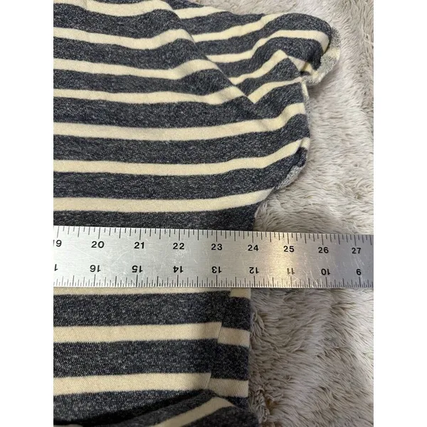 BDG Tunic Top Coverup Blue/Cream Striped Sweatshirt Short Sleeved Size Medium - Image 5