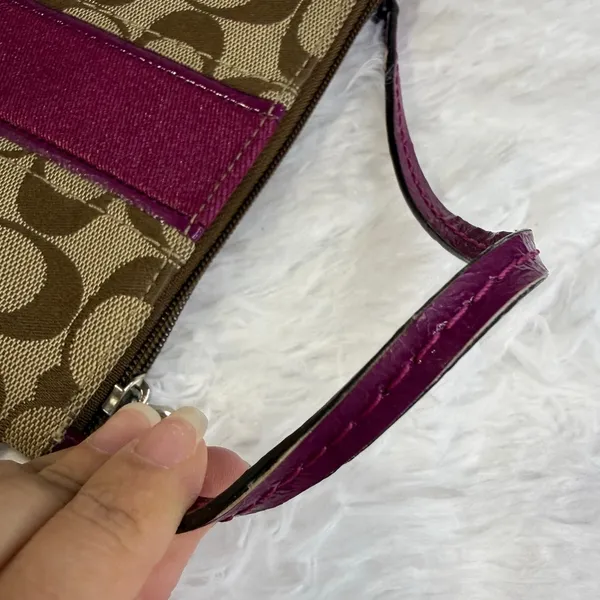 Coach Signature Purple Wristlet - Image 3