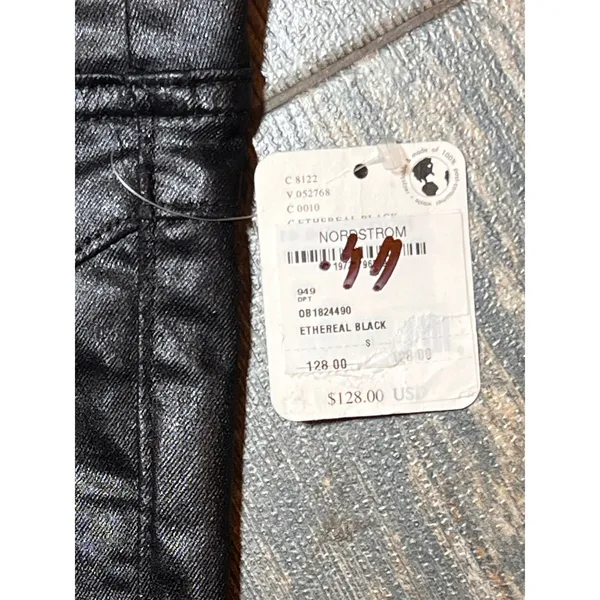 NWT Free People Double Dutch Slit‎ Skinny Pants Faux Leather Coated Black Size S - Image 6