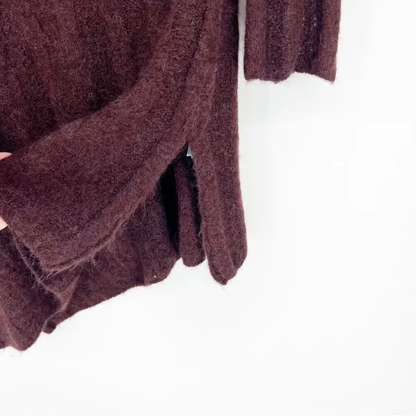 NWT ZARA Asymmetrical Off Shoulder Wool Blend Sweater‎ Women's L Quiet Luxury - Image 6