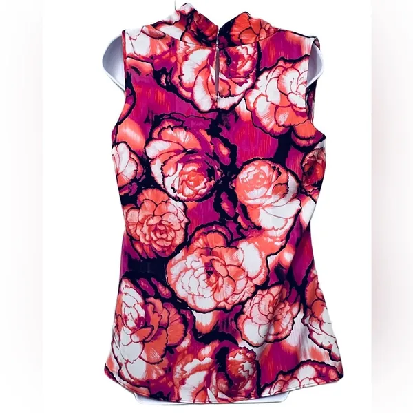 Worthington Floral Print Multicolored Sleeveless Blouse Size‎ Large - Image 2