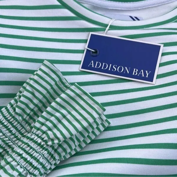 Addison Bay Stripe Long-sleeve Crewneck Pull-on Top(Size Medium) - Image 5