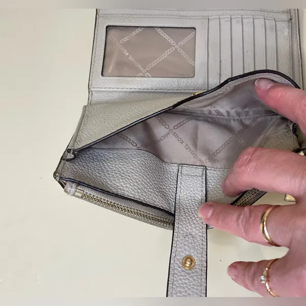 Michael‎ Kors Adele Double Zip Gold Tone Wristlet Wallet - Image 11