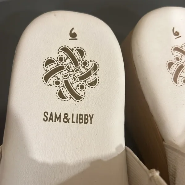 Sam & Libby Indie White Platform Sandals Chunky 90s Y2K Wood Wedge 6 - Image 13