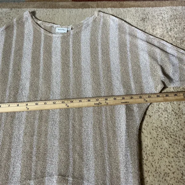 Tailored West Fisherman‎ Womens Minimalist Striped Knit Batwing Sweater Top Sz S - Image 4