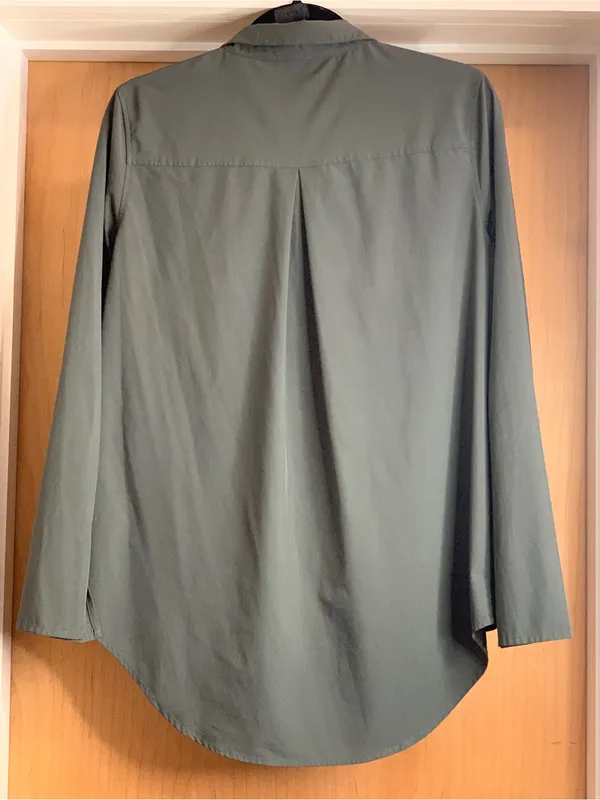 Quince Olive Green Button-Front Long-Sleeve Shirt - Image 4