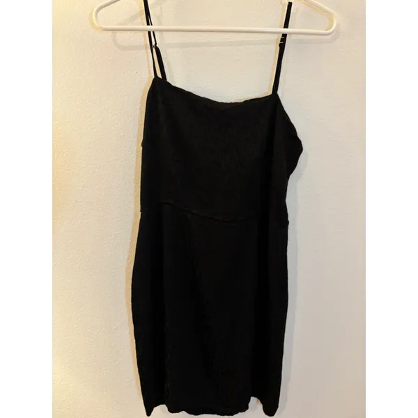Forever 21 Black Leopard Jacquard Mini Dress Adjustable Straps Size‎ L - Image 3