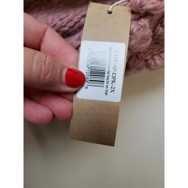 debut Dusty Rose Chunky Knit Pom-Pom Cardigan - Image 9