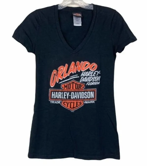 Harley Davidson Orlando Florida V-Neck T-Shirt - Image 7