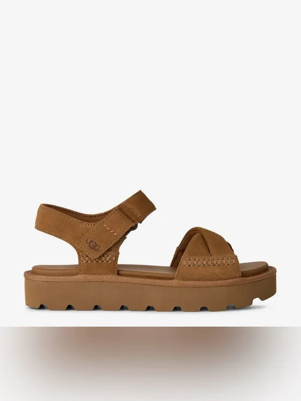 UGG Sungaze Suede Strappy Sandal in Chestnut - Image 2