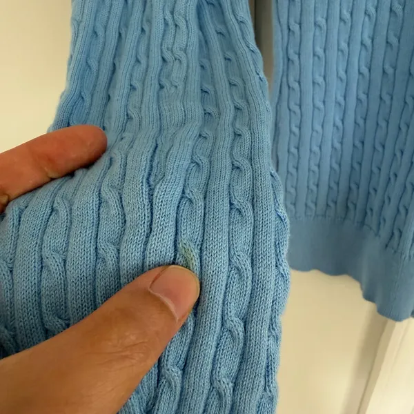 Lauren Ralph Lauren Active Women’s Light Blue Cable-Knit Full Zip Sweater M - Image 10