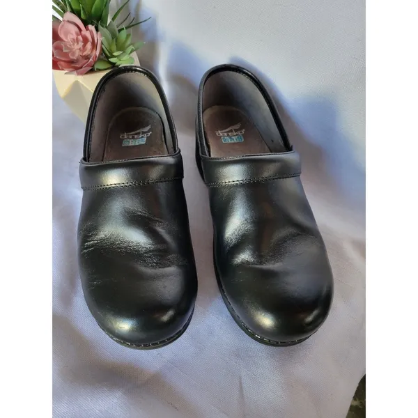 Dansko Professional Clogs Black Leather Size 38 Slip On Shoe Work US 8 .5 - Image 2