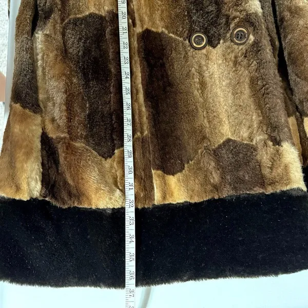 Vintage Faux Fur Coat Brown Size L - Image 12