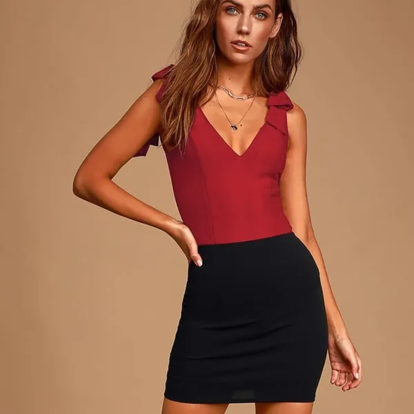 LULUS - I’m With You Burgundy Sleeveless Bodysuit - Image 3