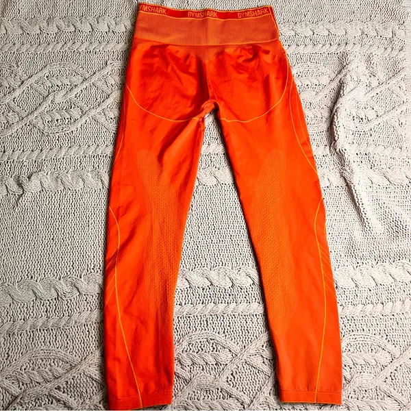 GYMSHARK Leggings Orange Apex Seamless High Waisted Size L‎ - Image 9